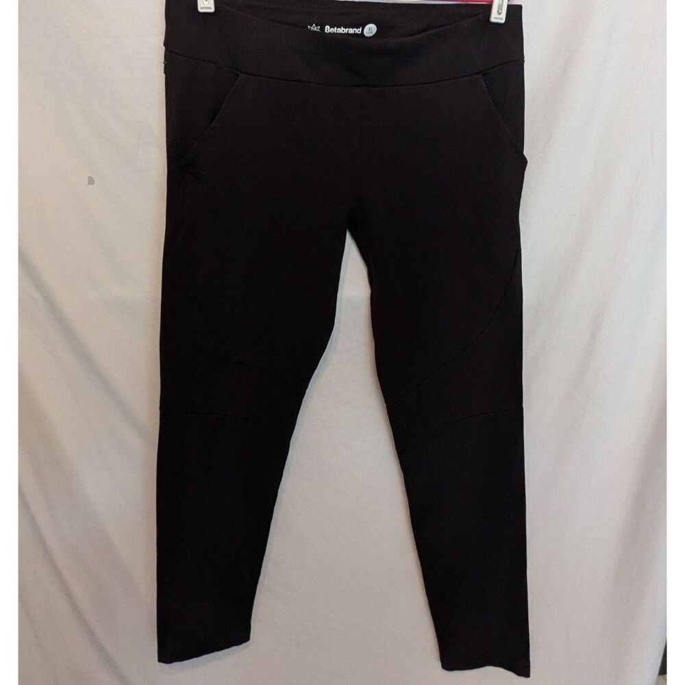 Betabrand Women Dress Yoga Pants Size XL Plus Straight Black Travel 5 Pockets